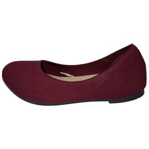 JellyPop Womens Size 5.5 Ballet Flats Knitted Slip On Shoes Casual Red Wine New